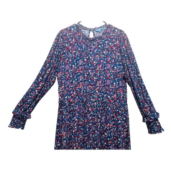 Draper James Ditsy Floral Jersey Midi Dress Size 1X Ruffles Ballon Sleeve Modest - Picture 8 of 16